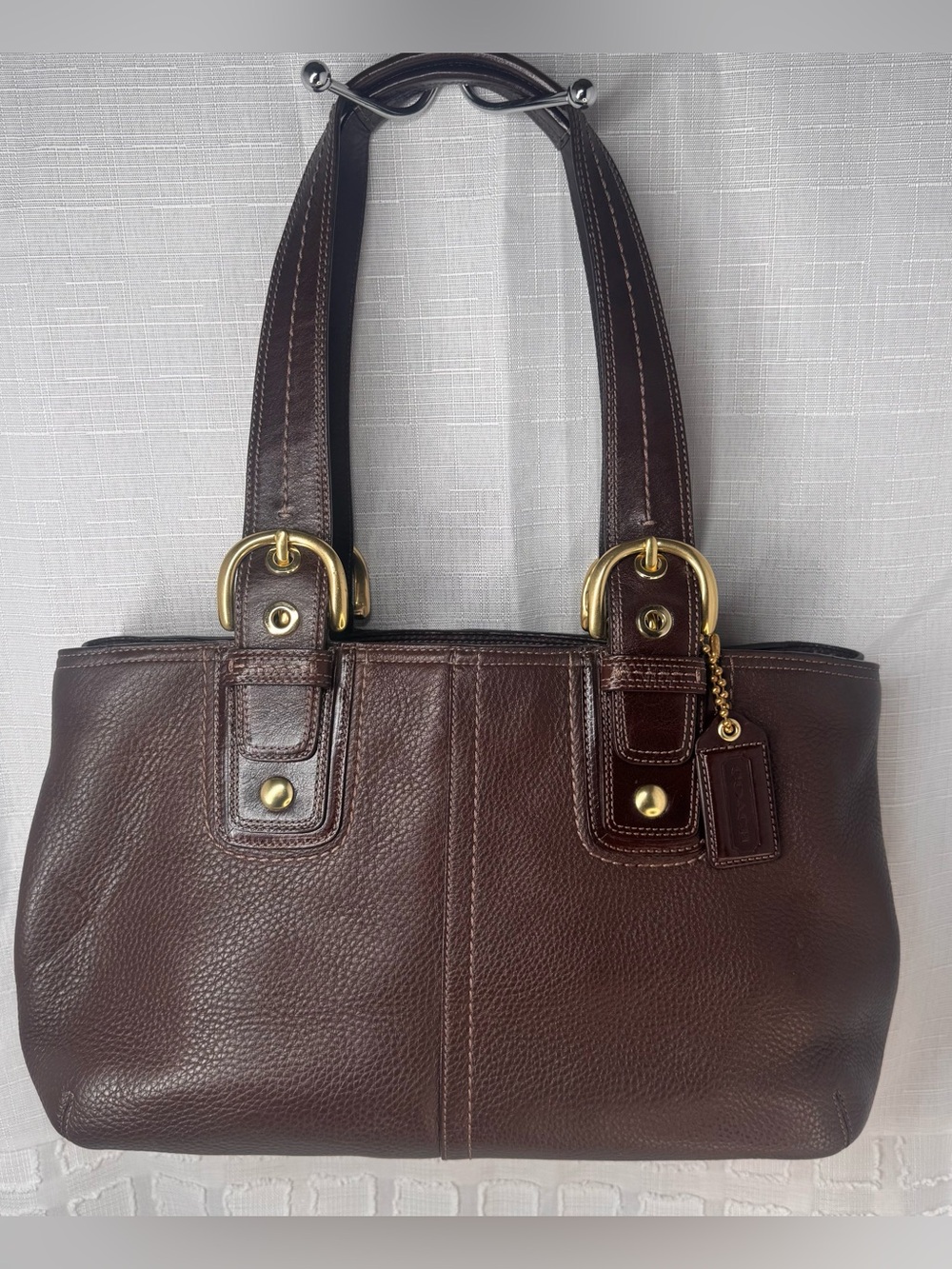 Coach brown leather satchel - EUC!
